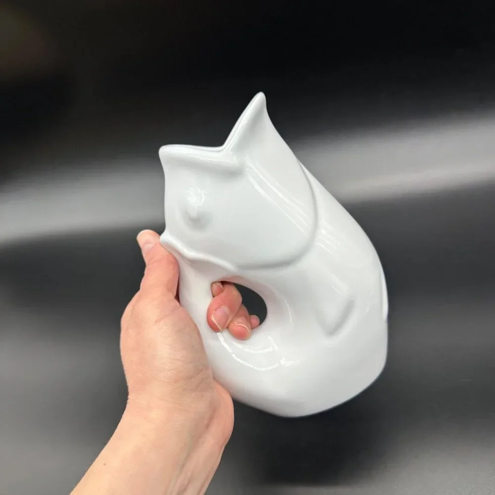 Gurgle Pot Koi Fish Pitcher 2006 White Ceramic Jug Figural Nautical 6.5 Inch - Picture 8 of 9
